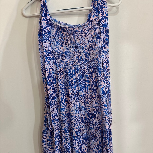 Lilly Pulitzer Kailua Smocked Dress, Ruched, Medium, Tie Straps, Like new - Picture 4 of 7